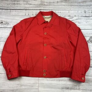 Brioni Silk & Cotton Red Lightweight Windbreaker Button Jacket Italy Men's Sz M
